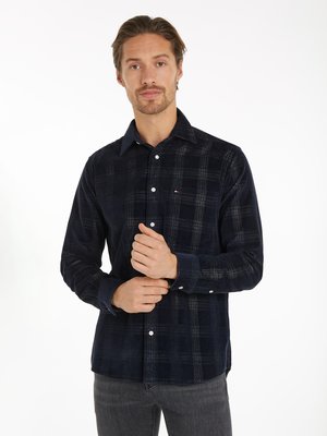 Overshirt in Cord-Qualität mit Check-Muster, Regular Fit