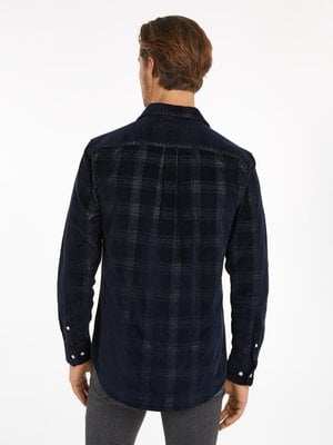 Overshirt in Cord-Qualität mit Check-Muster, Regular Fit