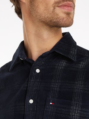 Overshirt in Cord-Qualität mit Check-Muster, Regular Fit