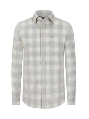 Overshirt in Cord-Qualität mit Check-Muster, Regular Fit