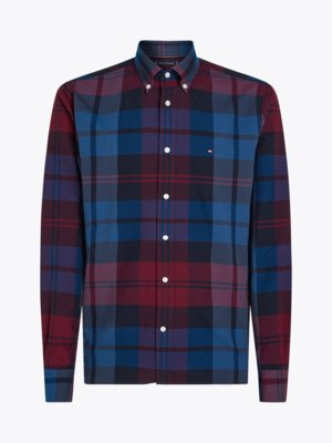 Oxfordhemd mit Glencheck-Muster, Regular Fit