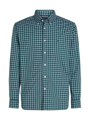 Hemd mit Tartan-Muster und Logo-Stickerei, Regular Fit