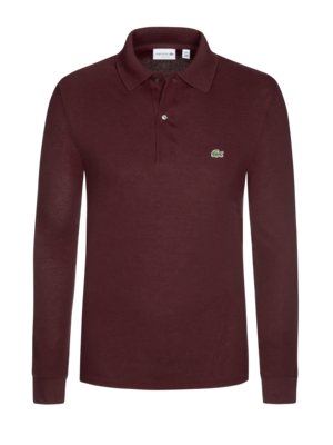 Langarm Poloshirt mit Krokodil-Aufnäher, Classic Fit