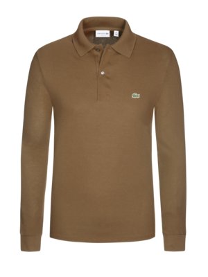 Langarm Poloshirt mit Krokodil-Aufnäher, Classic Fit