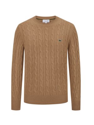 Pullover mit Zopfstrickmuster, Classic Fit