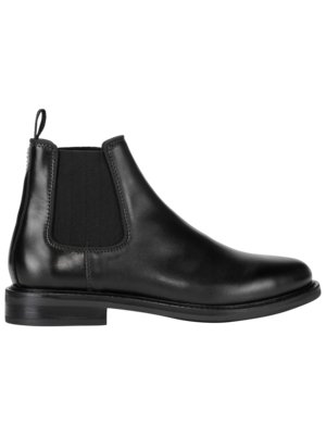 Chelsea Boots aus Glattleder mit Blockabsatz