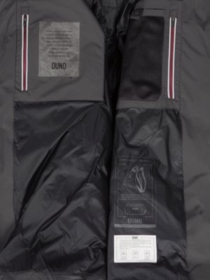 Ultraleichter Daunenparka mit Stretchanteil und Logo-Aufnäher