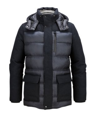 Hybride Steppjacke mit Wollakzenten und SORONA®AURA-Isolierung