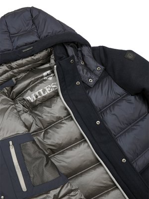 Hybride Steppjacke mit Wollakzenten und SORONA®AURA-Isolierung