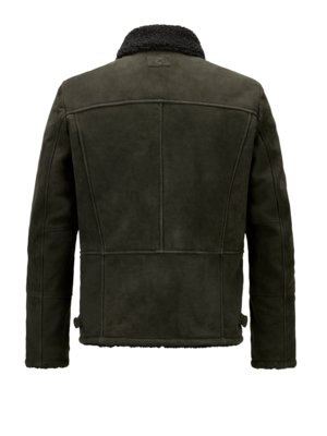 Kurze Lederjacke aus Ziegenvelours