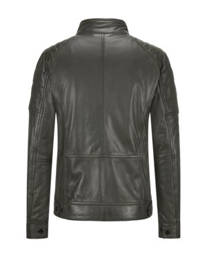 Bikerjacke aus weichem Lammnappaleder mit leichter Wattierung