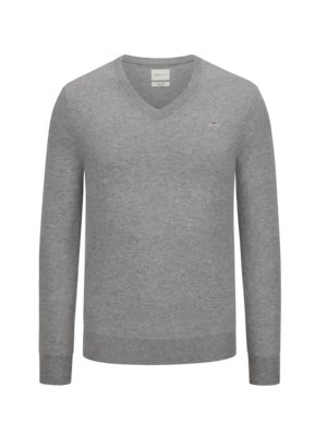 Softer Pullover aus extrafeiner Lammwolle mit V-Ausschnitt