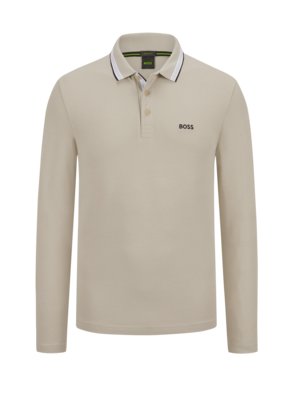 Langarm-Poloshirt in Piqué-Qualität