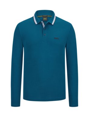 Langarm-Poloshirt in Piqué-Qualität