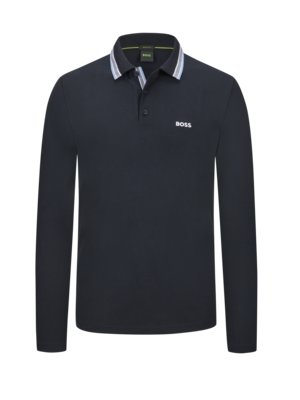 Langarm-Poloshirt in Piqué-Qualität