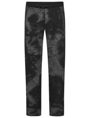 Sweatpants aus Stretch-Gewebe mit gummiertem Print