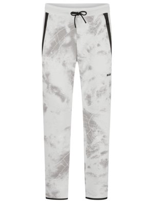 Sweatpants aus Stretch-Gewebe mit gummiertem Print