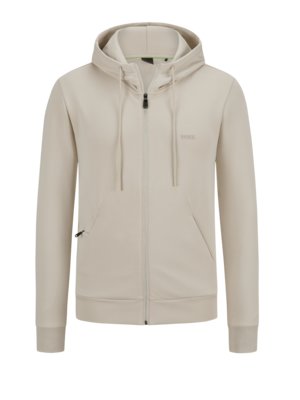 Sweatjacke mit Kapuze und gummiertem Logo