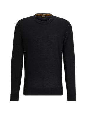 Pullover mit tonaler Logo-Stickerei und O-Neck