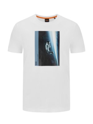 T-Shirt mit gummiertem Weltall-Print