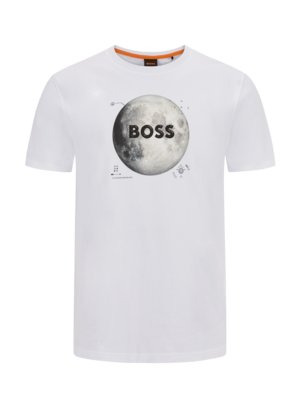 T-Shirt mit Mond-Print und Logo-Schriftzug