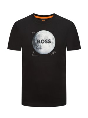 T-Shirt mit Mond-Print und Logo-Schriftzug