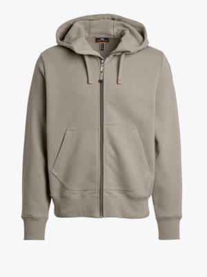 Fleece-Kapuzenpullover mit Zip und Parajumpers-Patch