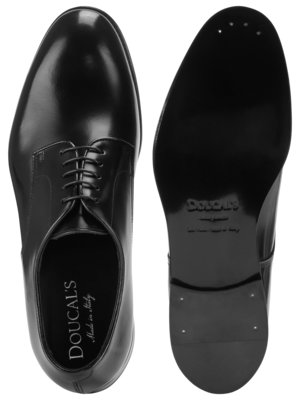 Handgefertigte Derby-Schuhe aus poliertem Glattleder
