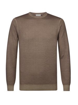 Leichter Pullover aus Merinowolle mit O-Neck