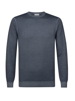 Leichter Pullover aus Merinowolle mit O-Neck