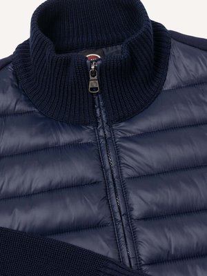 Steppjacke mit Strick-Einsätzen und Sweat-Rückseite