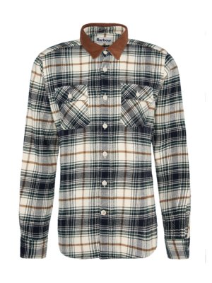 Overshirt aus Baumwolle mit Glencheck-Muster, Tailored Fit