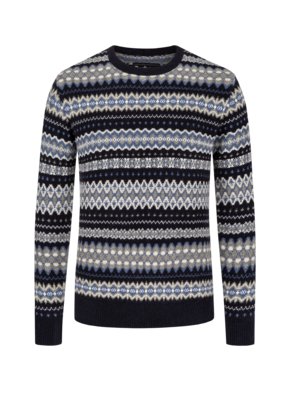 Pullover aus Wolle mit Norweger-Muster