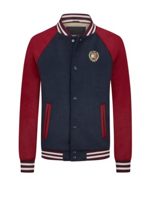 Gefütterte Collegejacke mit goldener Logo-Stickerei