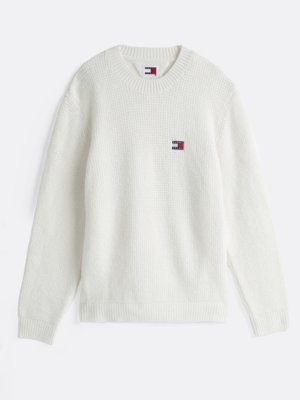 Weicher Pullover im Waffelstrick mit Logo-Stickerei