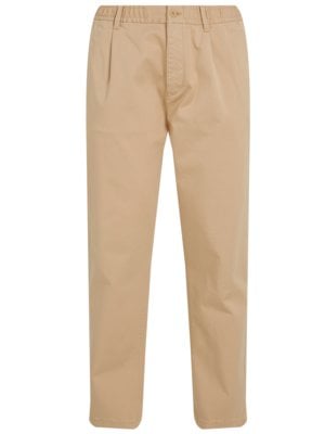 Sportive Chino mit Komfortbund uns Bundfalte, Tapered Fit