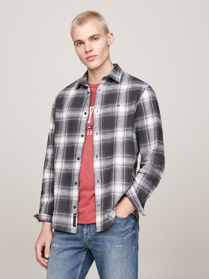 Leichtes Flanellhemd mit Glencheck-Muster, Regular Fit