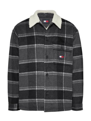 Overshirt mit Check-Muster und Teddy-Futter