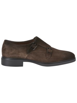 Leichte Double Monk-Schuhe aus Veloursleder