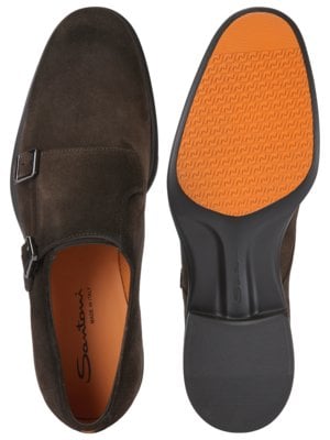 Leichte Double Monk-Schuhe aus Veloursleder