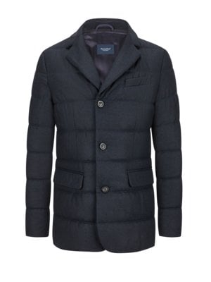 Steppjacke aus Super 130-Schurwolle mit heraustrennbarer Blende