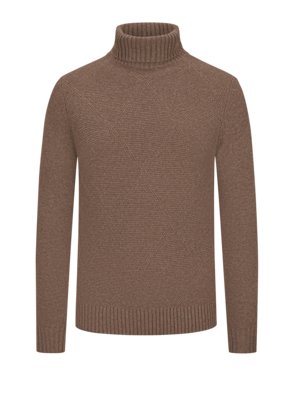 Rollkragenpullover aus Kaschmir mit tonigem Rautenmuster