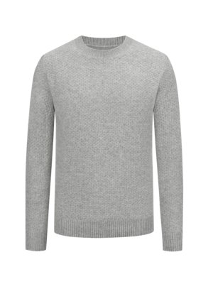 Kaschmirpullover in Strukturstrick mit O-Neck