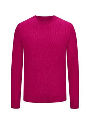 Kaschmirpullover in Strukturstrick mit O-Neck