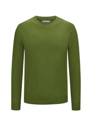 Kaschmirpullover in Strukturstrick mit O-Neck