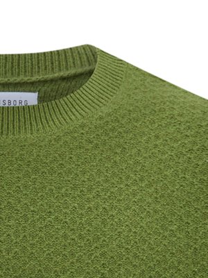 Kaschmirpullover in Strukturstrick mit O-Neck