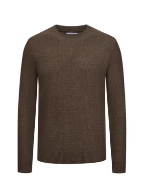 Kaschmirpullover in Strukturstrick mit O-Neck