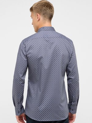 Bügelfreies Hemd aus Baumwolle mit Medaillon-Print, Slim Fit