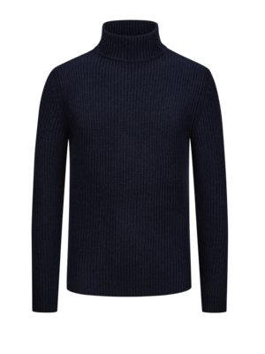 Softer Merino-Pullover in Rippstrick mit Turtleneck