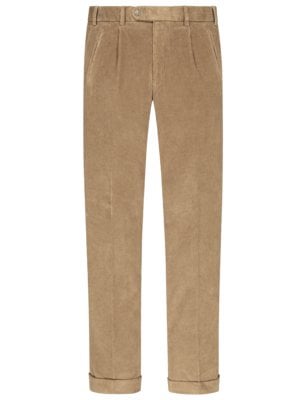 Cordhose Morello mit Bundfalte und Umschlag, Classic Fit